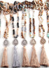 Boho Necklace, RH Amazonite Jasper, Tassel Brown Natural Stone